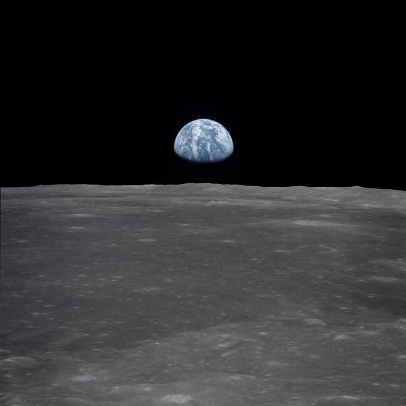 Planet Earth viewed from the moon